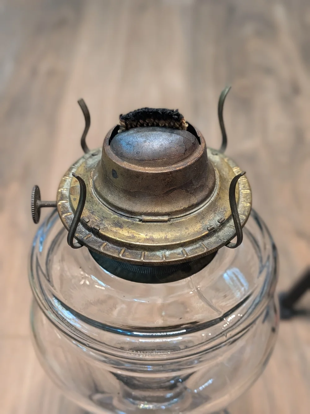 Clear Glass Vintage-Style Oil Lamp - Classic Home Accent